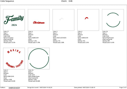 Machine Embroidery files, Family Christmas 2023 , PES, DST, xxx, hus and more