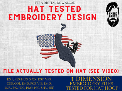 Machine embroidery file digitize for hat, Shoot Trump, 2024 Election, President, Republican, American Flag PES, xxx hus & more