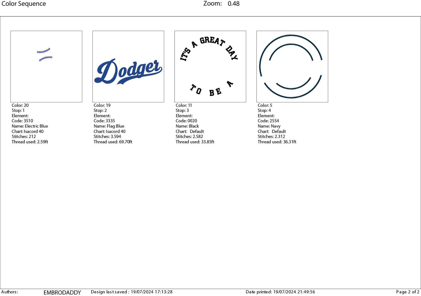 Machine Embroidery files, It's a Great Day To Be A Dodger, PES, xxx, hus & more, embroidery files