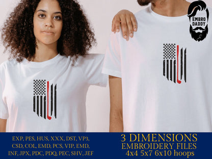 Machine Embroidery files, Golf Usa flag, PES, DST, hus & more