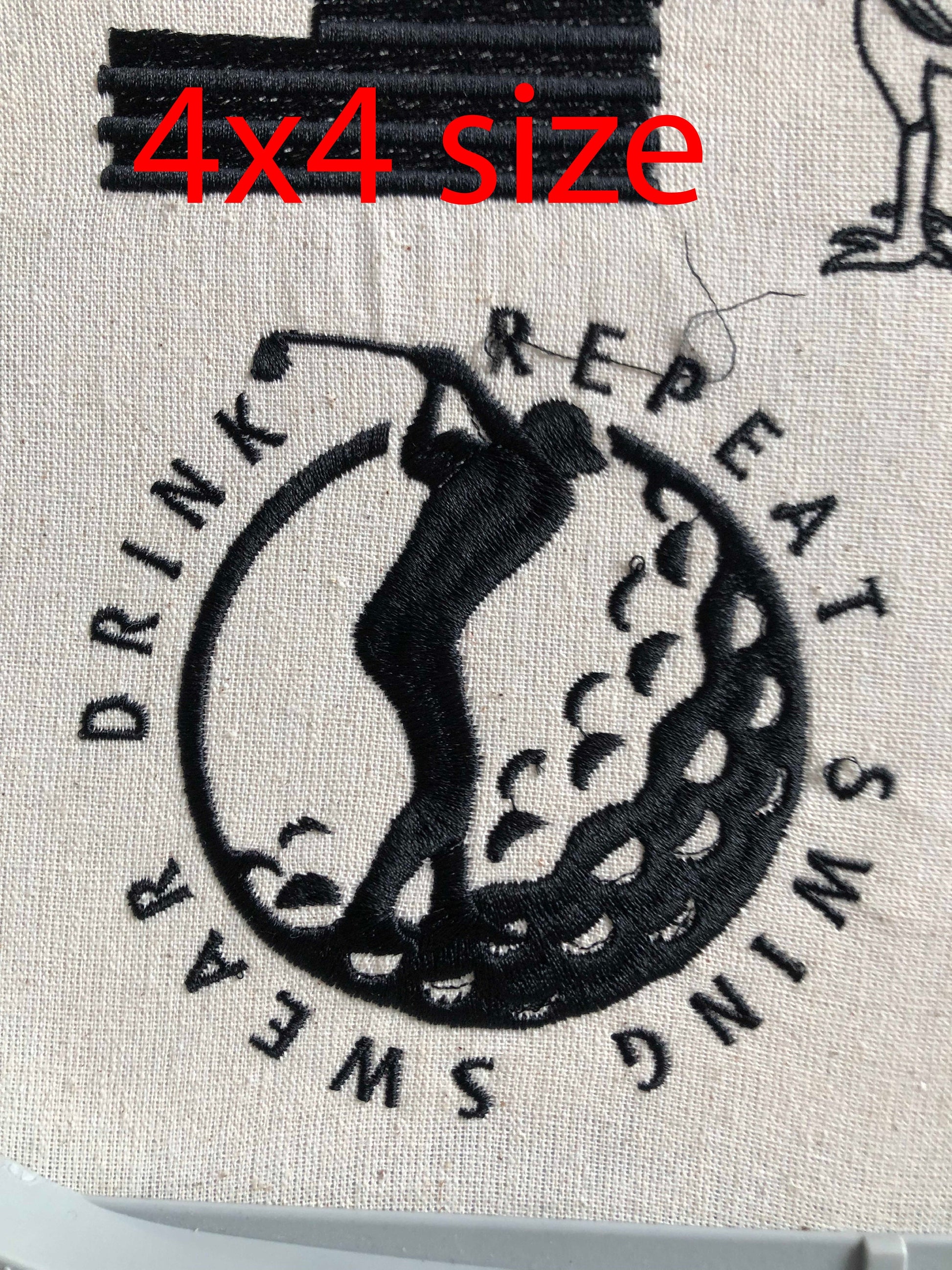 Machine Embroidery files, swing swear drink repeat, golf, PES, DST, hus & more