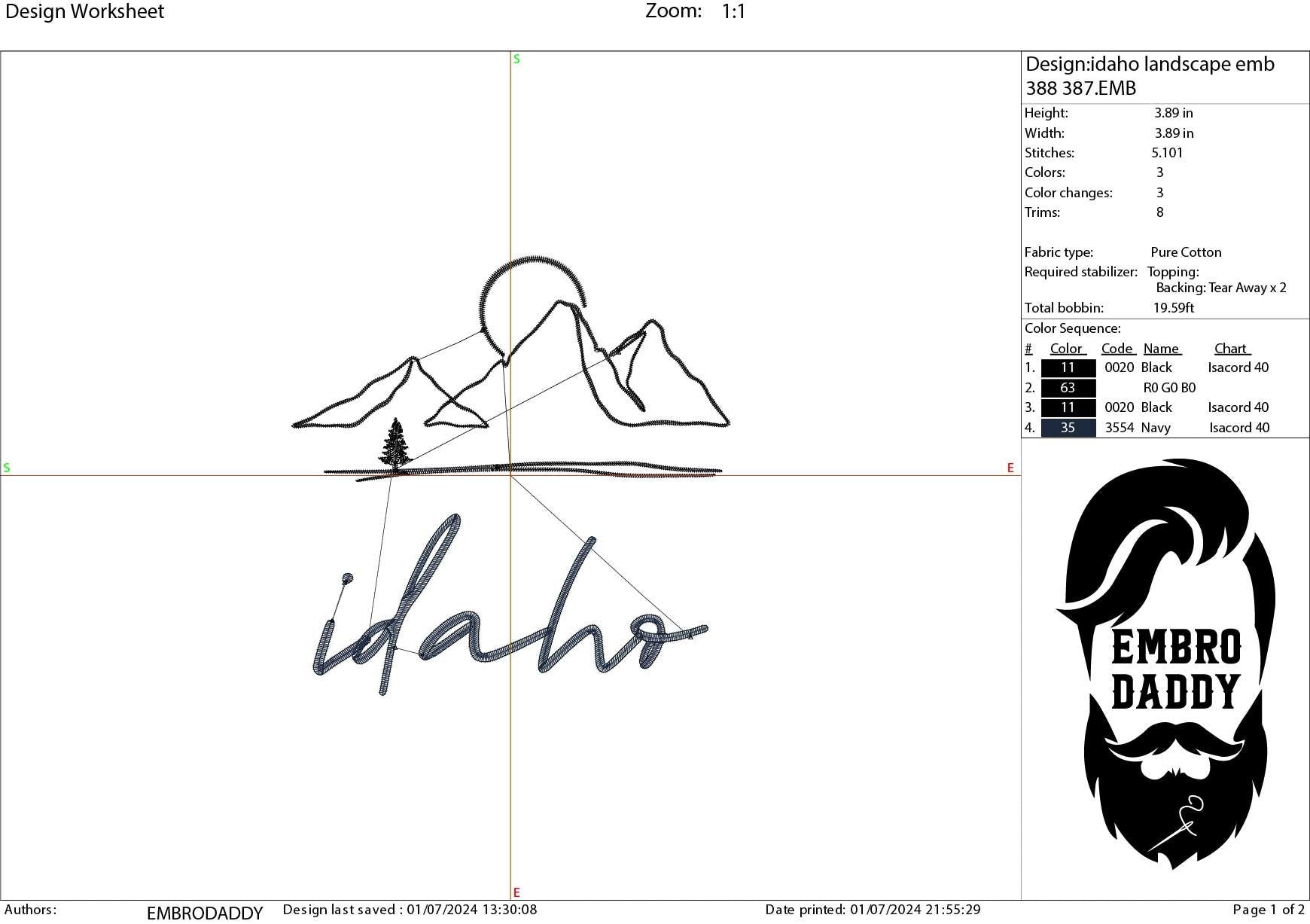 Machine Embroidery files, Idaho, DST, PES, xxx hus & more,
