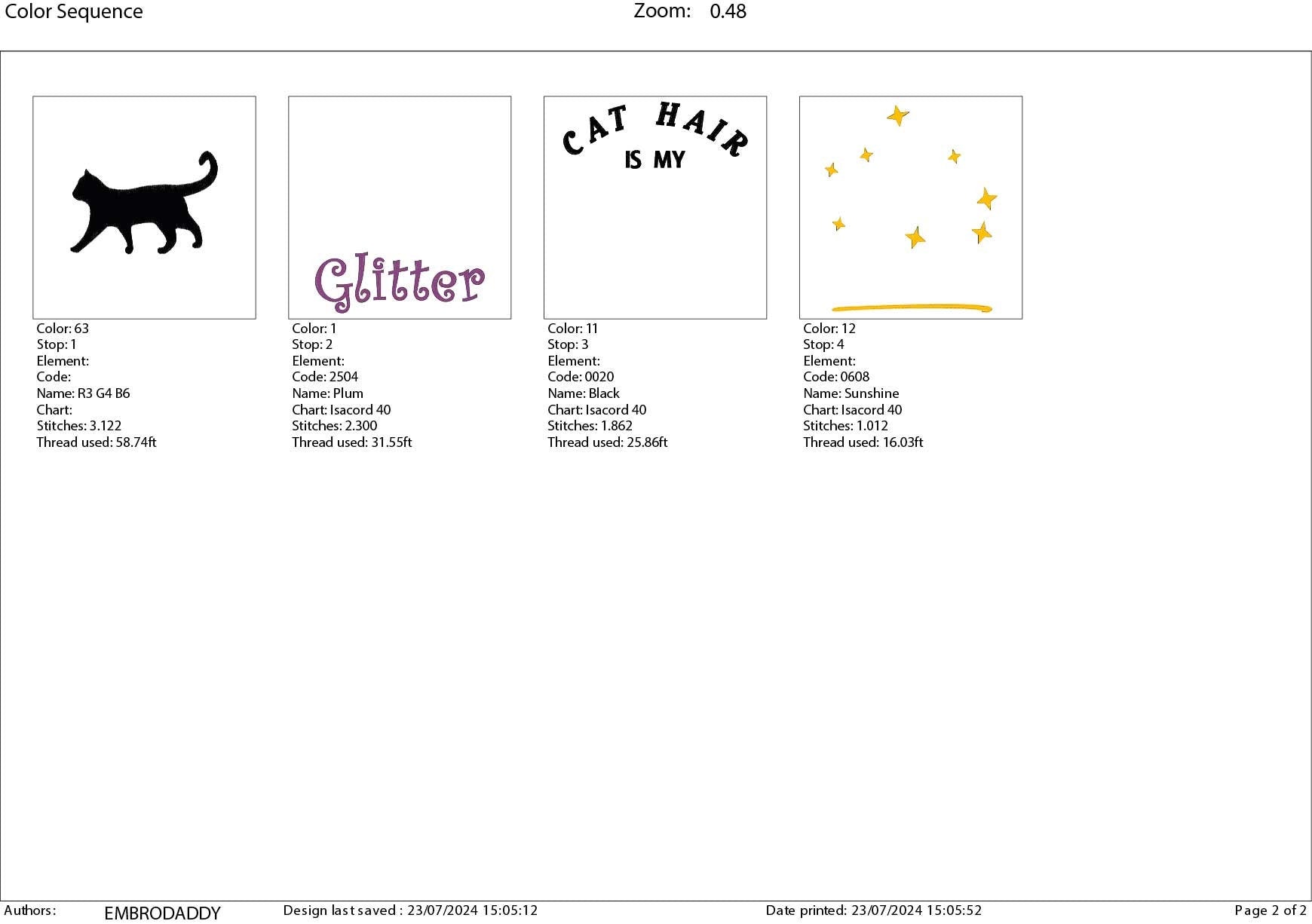 Machine Embroidery files, Cat hair is my glitter, PES, DST, xxx, hus and more