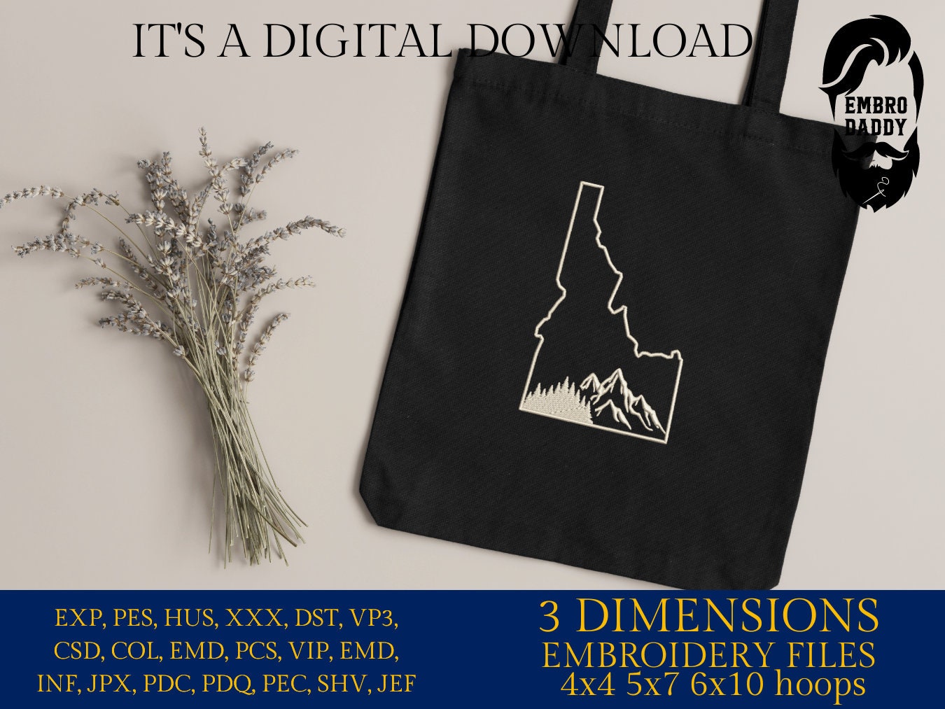 Machine Embroidery files, Idaho, DST, PES, xxx hus & more,