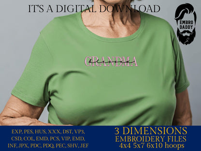 Machine Embroidery files, blessed grandma, PES, xxx, hus & more