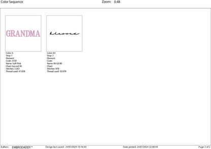 Machine Embroidery files, blessed grandma, PES, xxx, hus & more