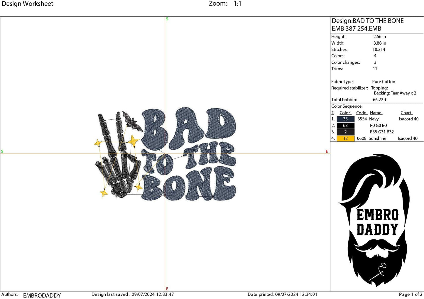 Machine Embroidery files, Bad To The Bone, Skeleton Hand, Kids Halloween Shirt, Retro, Spooky Vibes, PES, DST, xxx, hus and more