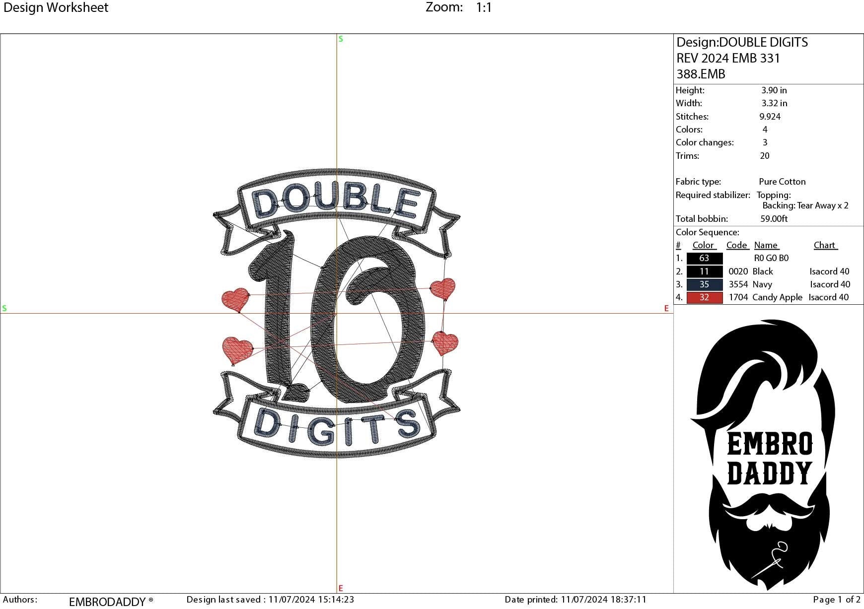 Machine Embroidery files, Double Digits, 10th Birthday, Tenth Birthday, 10th Birthday PES, xxx, hus & more