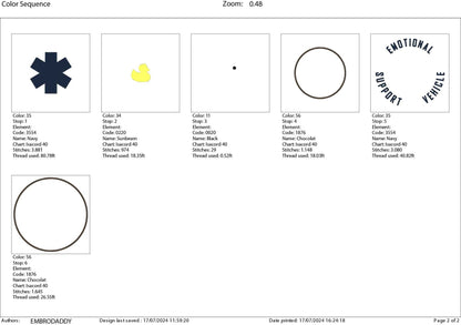 Machine Embroidery files, emotional support vehicle, Duck Wave for off road vehicle, PES, xxx, hus & more