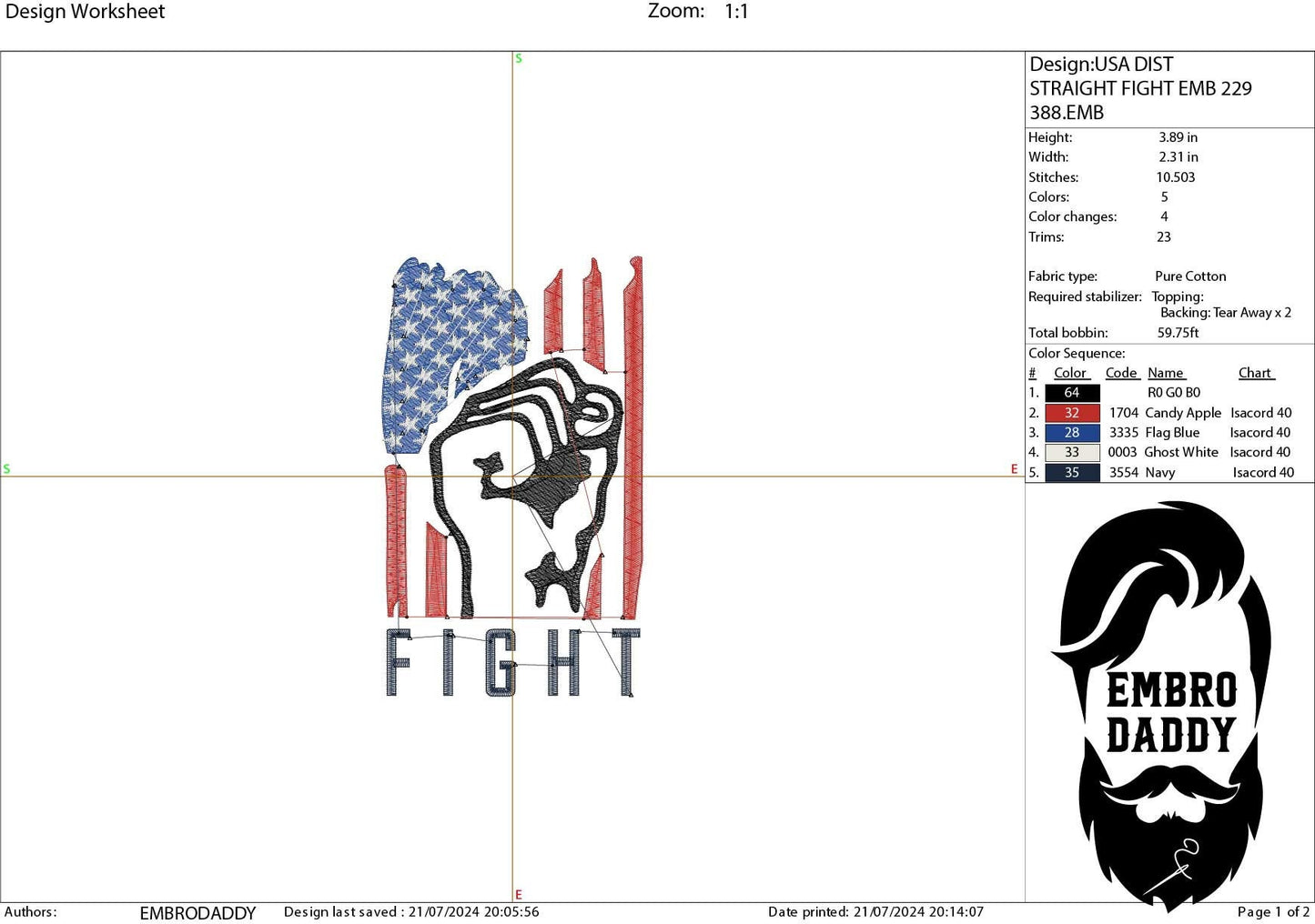 Machine Embroidery files, USA flag, fight, fist, 2024 Election, President, PES, xxx, dst, hus & more