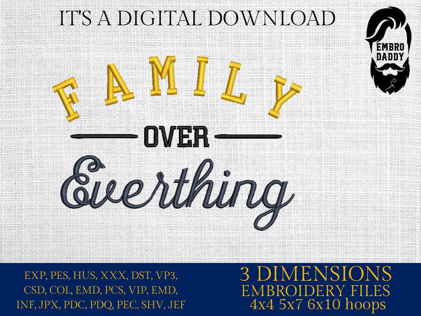 Machine Embroidery files, Family, PES, DST, xxx, hus and more