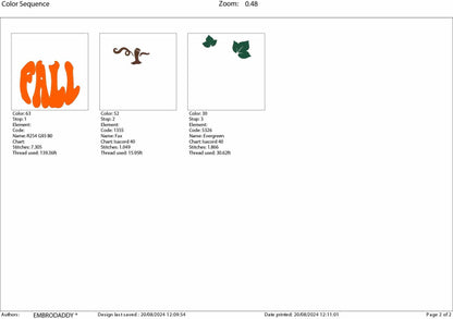 Machine Embroidery files, Pumpkin, Fall, PES, DST, xxx, hus & more