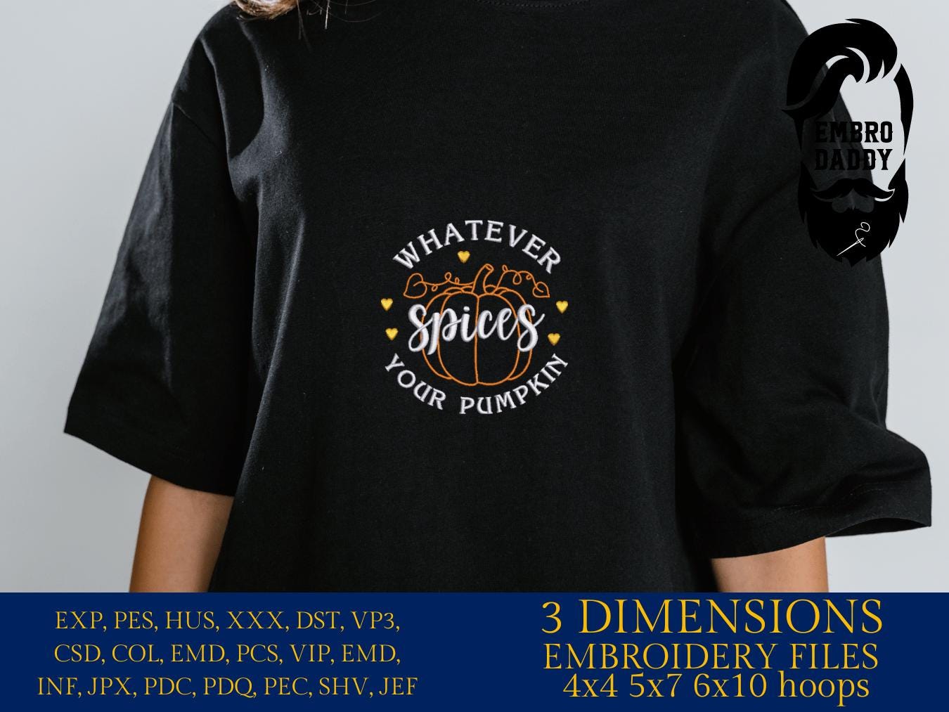 Machine Embroidery files, Whatever Spices Your Pumpkin, Funny Fall, Thanksgiving, Sarcastic PES, DST, xxx, hus & more