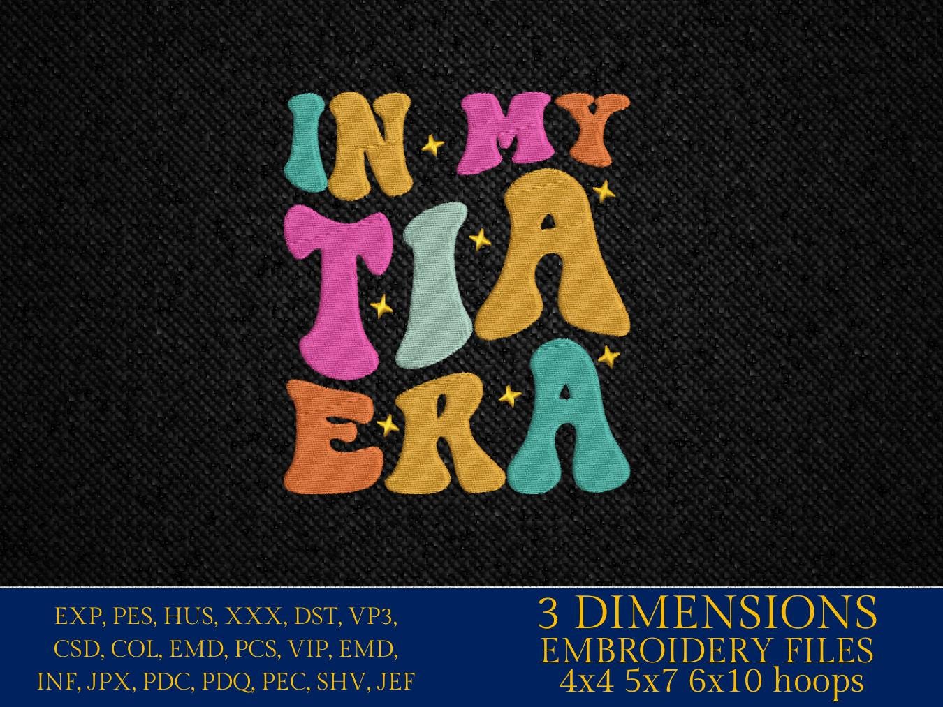 Machine Embroidery files, I'm in my tia era, embroidery files, PES, xxx, hus & more, embroidery files