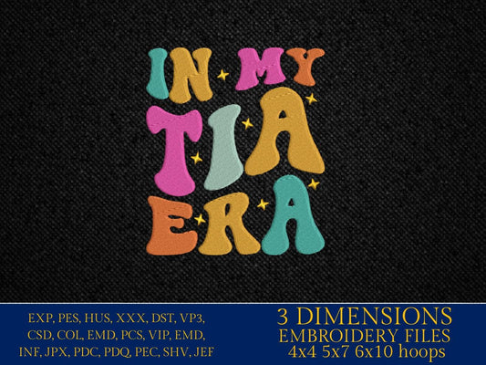Machine Embroidery files, I'm in my tia era, embroidery files, PES, xxx, hus & more, embroidery files