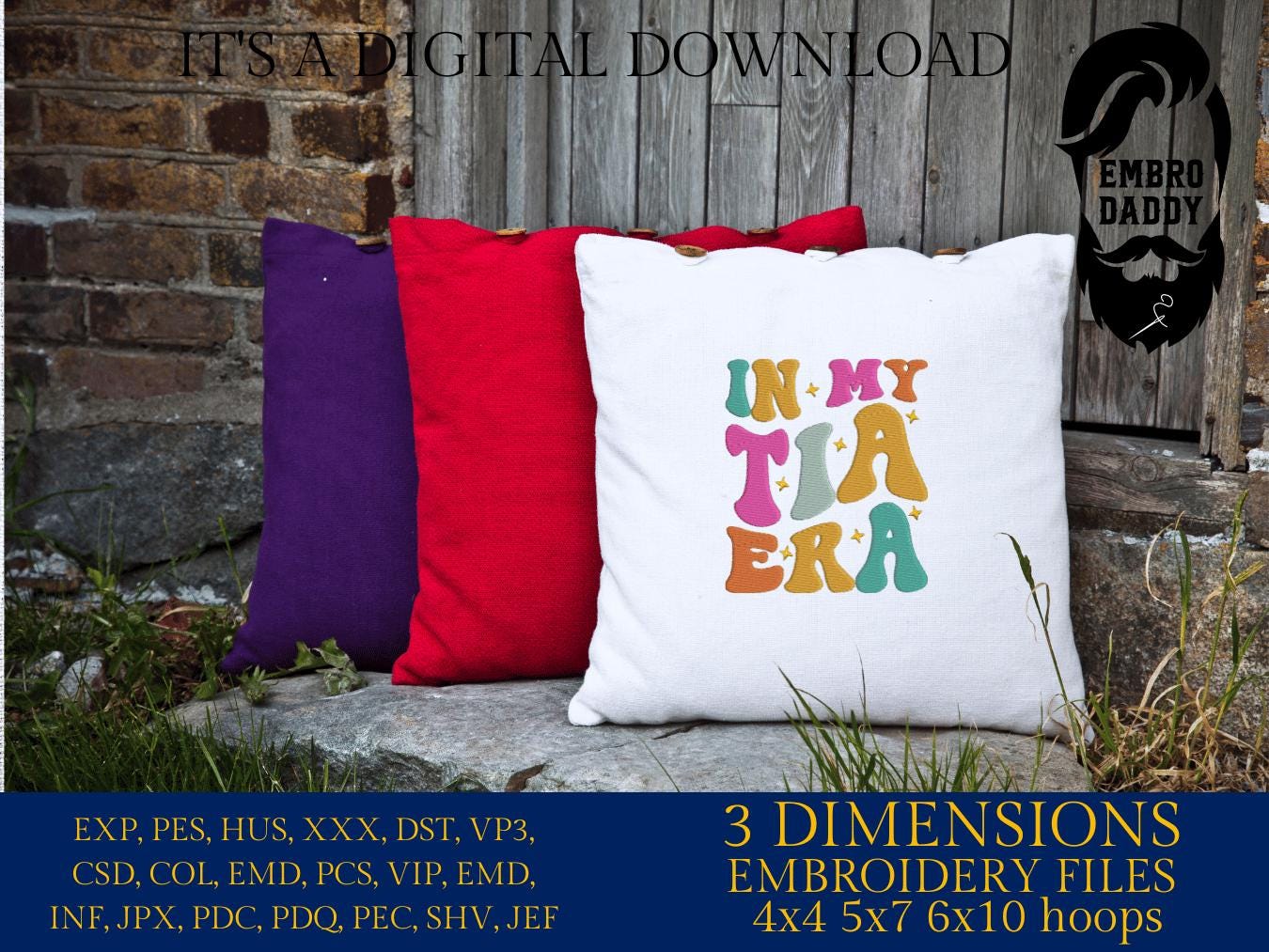 Machine Embroidery files, I'm in my tia era, embroidery files, PES, xxx, hus & more, embroidery files