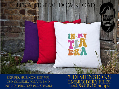 Machine Embroidery files, I'm in my tia era, embroidery files, PES, xxx, hus & more, embroidery files