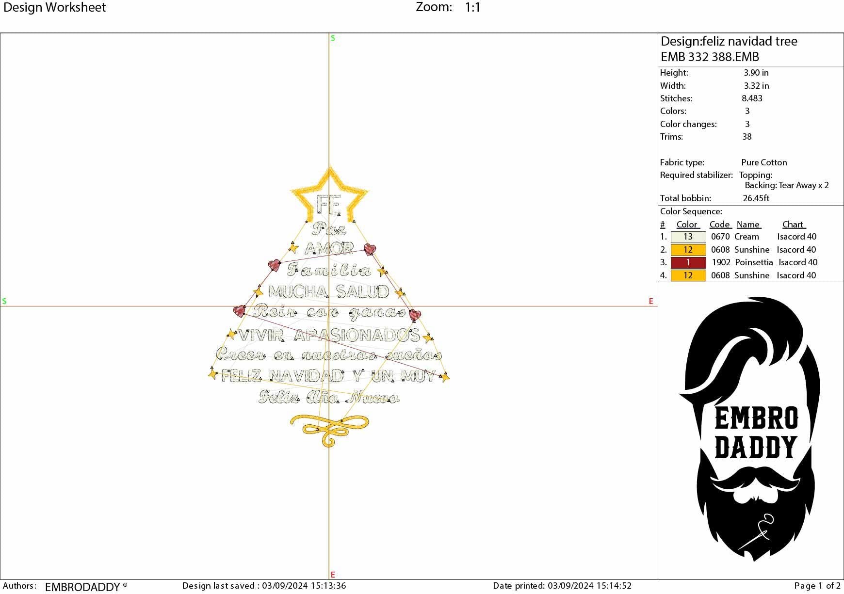 Machine Embroidery files, Spanish Christmas, Feliz Navidad, Próspero Año Nuevo, Arbol de Navidad, PES, DST, xxx, hus and more