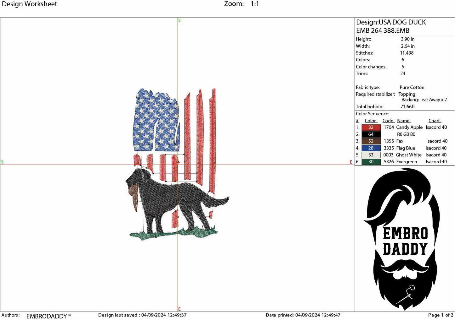 Machine Embroidery files, American Flag, dog with duck, PES, DST, xxx, hus & more,