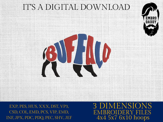 Machine Embroidery files, buffalo, football, PES, dst, xxx, hus & more