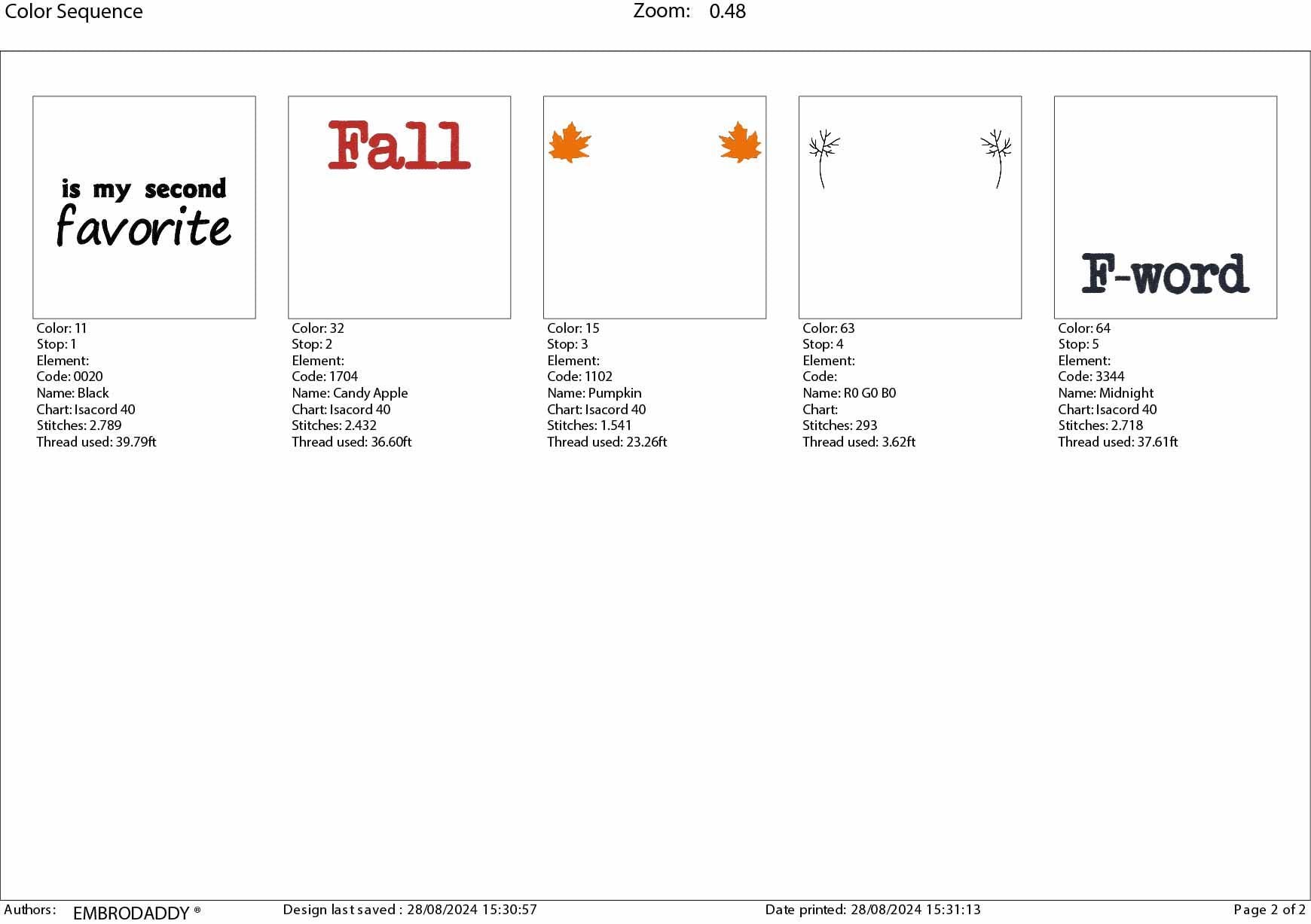 Machine Embroidery files, Fall Is My Secod Favorite F Word, Funny Fall, Adult Humour Fall, Hello Fall, Autumn PES, DST, xxx, hus & more