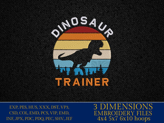 Machine Embroidery files, Dinosaur Trainer, PES, xxx, hus & more