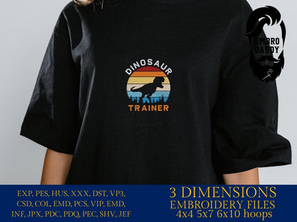 Machine Embroidery files, Dinosaur Trainer, PES, xxx, hus & more