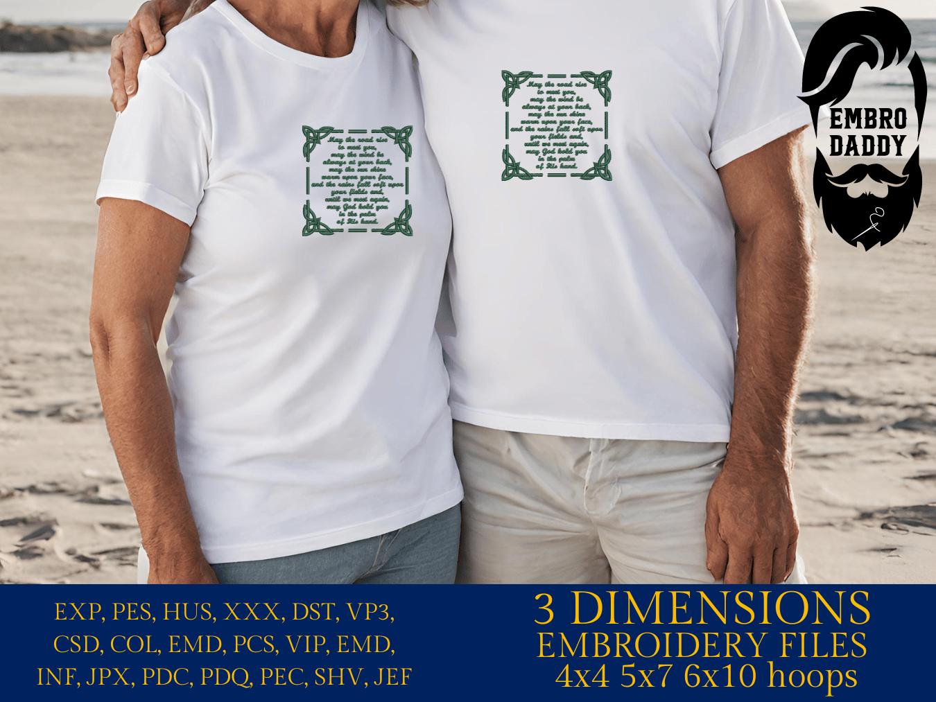 Machine Embroidery files, Irish Blessing, DST, PES, xxx, hus & more