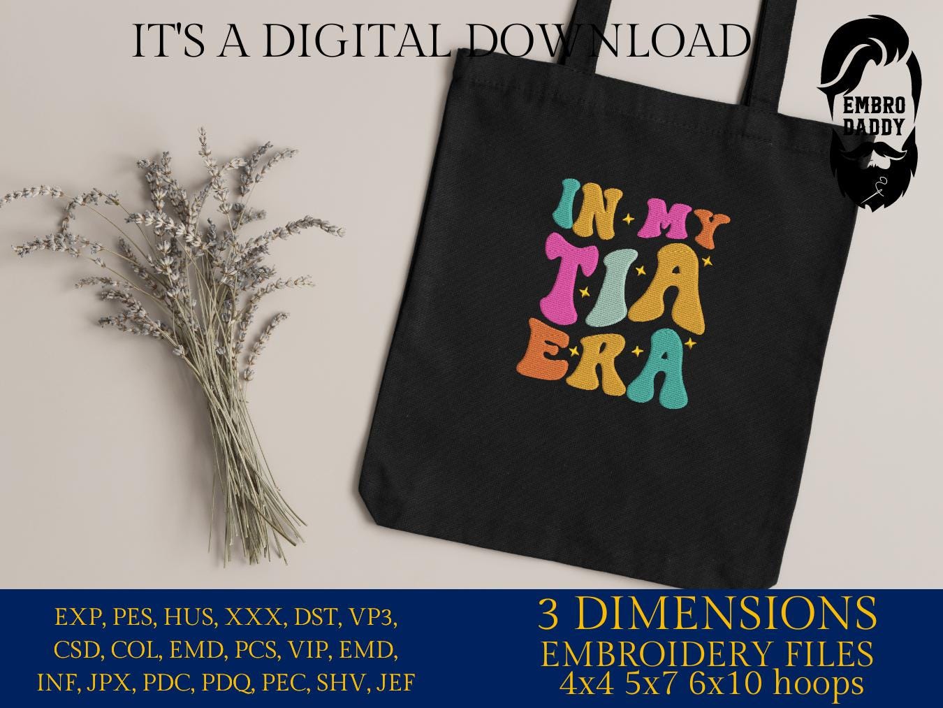 Machine Embroidery files, I'm in my tia era, embroidery files, PES, xxx, hus & more, embroidery files