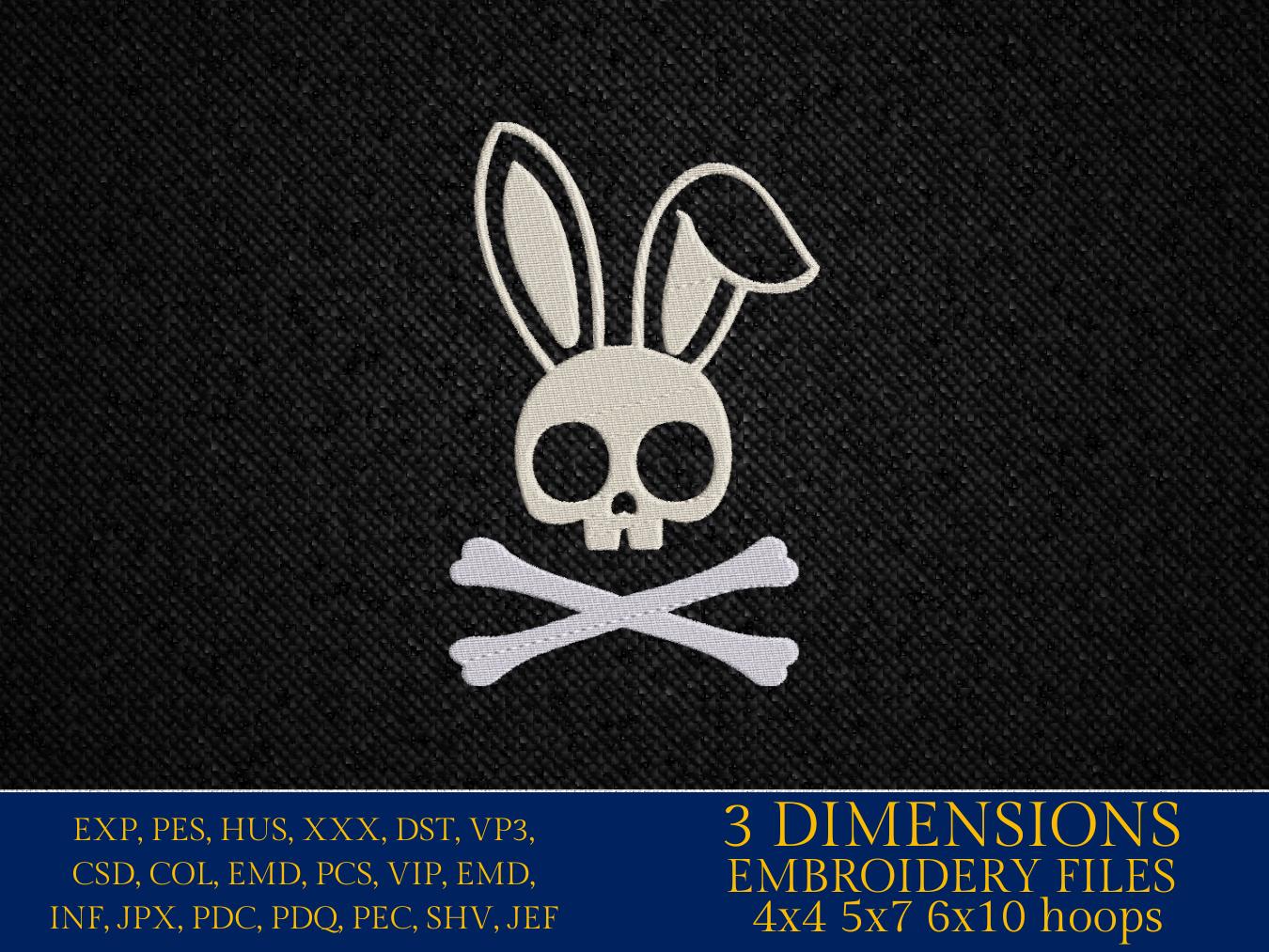 Machine Embroidery, Skeleton Bunny, Funny Easter, Adult Easter, Bunny Skull, Sarcastic PES, xxx, hus & more