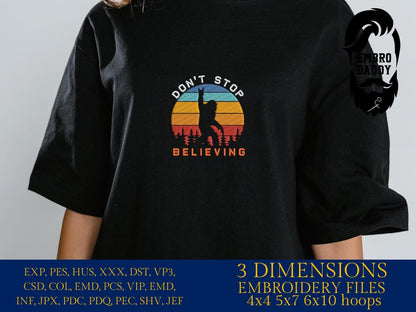 Machine Embroidery files, bigfoot, don't stop believing, PES, xxx, hus & more