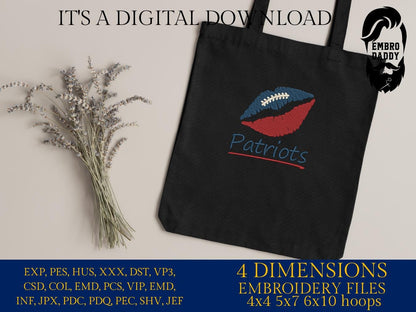 Machine Embroidery, Patriots, football, PES, xxx, dst, hus & more