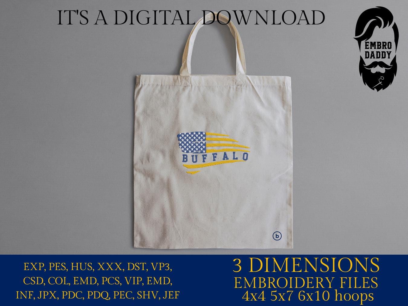 Machine Embroidery files, American Flag, buffalo, PES, dst, xxx hus & more