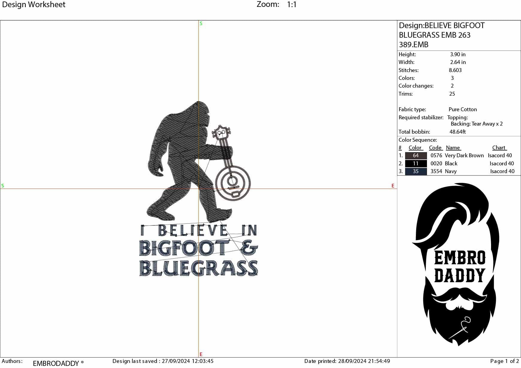 Machine Embroidery files, Bigfoot Banjo, bluegrass, Bigfoot pes, Big Foot, Yeti, Sasquatch PES, xxx, hus & more