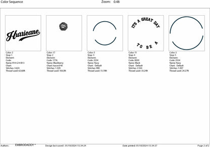 Machine Embroidery files, It's a Great Day To Be A Hurricane, PES, xxx, hus & more, embroidery files