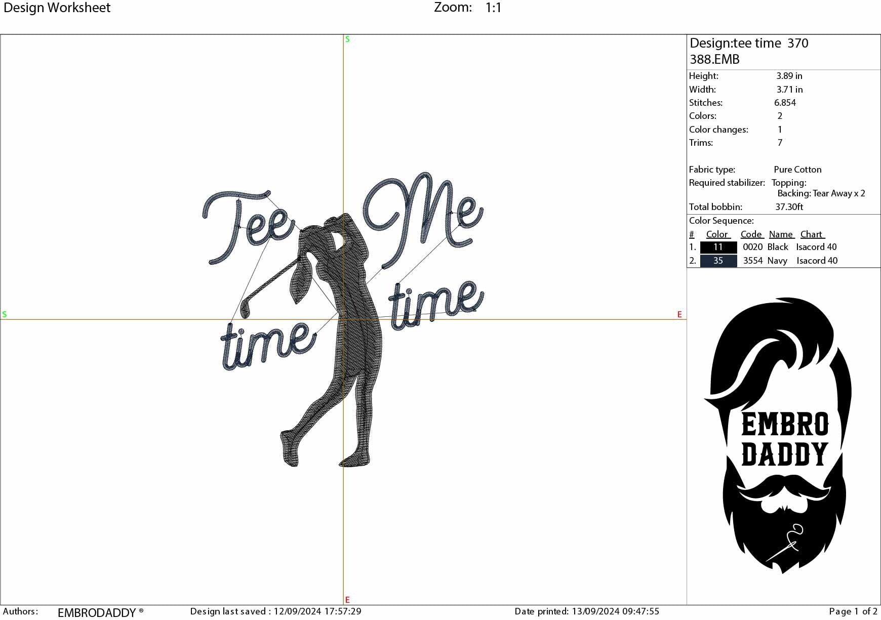 Machine Embroidery files, golfer, golf, tee time me time, golf funny quote, PES, DST, hus & more