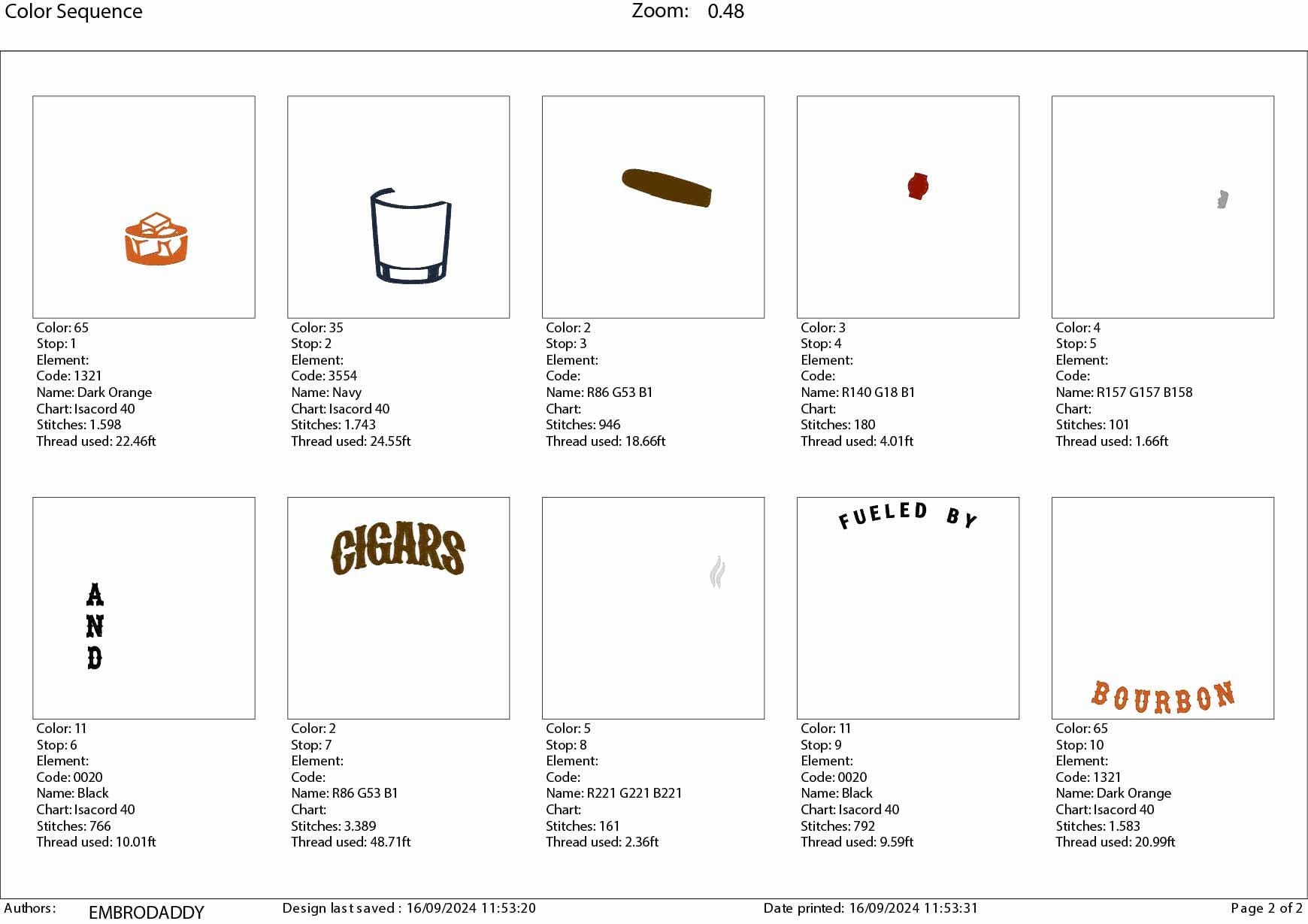 Machine Embroidery files, Fueled By Cigars and Bourbon, Funny Cigar aficionado, Smoker, Smoke, Stogie, DST, PES, xxx, hus, dst & more