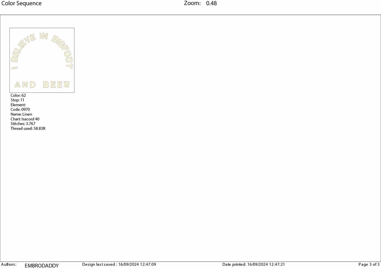 Machine Embroidery files, I believe in bigfoot and beer, PES, xxx, hus & more