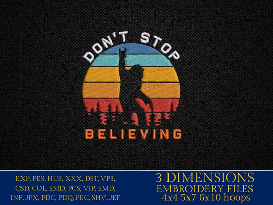 Machine Embroidery files, bigfoot, don't stop believing, PES, xxx, hus & more