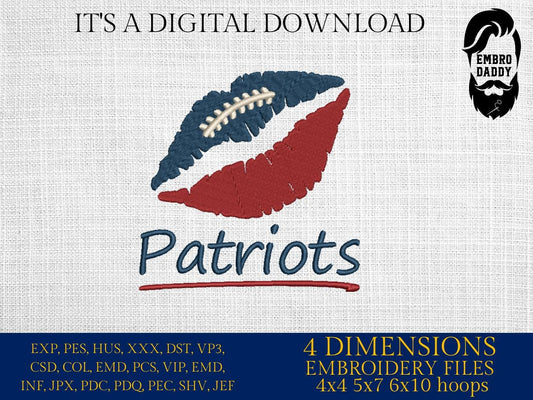 Machine Embroidery, Patriots, football, PES, xxx, dst, hus & more