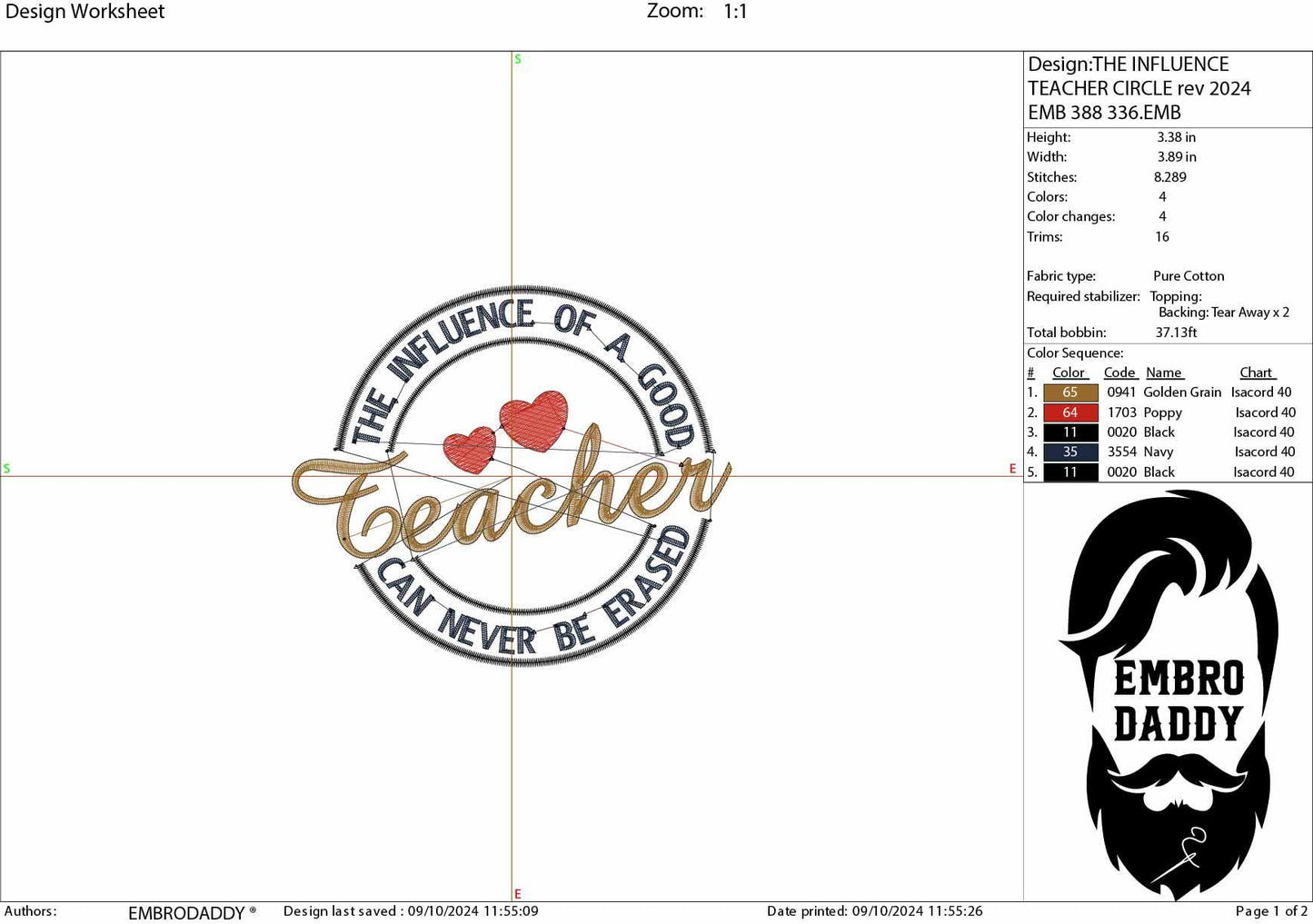 Machine Embroidery files, influence of a good teacher, PES, xxx, hus & more