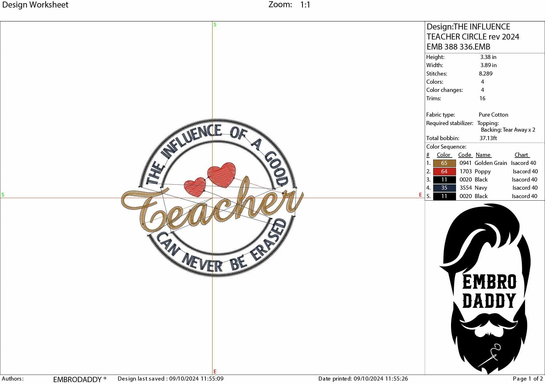 Machine Embroidery files, influence of a good teacher, PES, xxx, hus & more