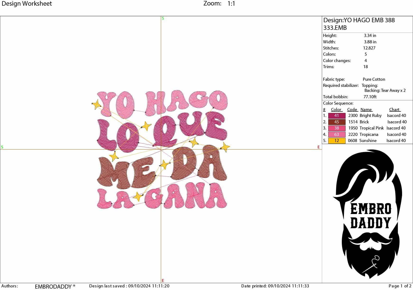 Machine Embroidery files, Yo Hago Lo Que Me Da La Gana, Latina, Spanish Design, Wavy, PES, DST, xxx, hus & more