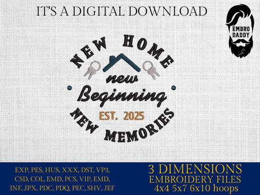 Machine Embroidery files, New Home new Beginning 2025, PES, xxx, hus & more, embroidery files