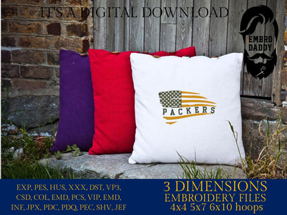 Machine Embroidery files, American Flag, football team, PES, dst, xxx hus & more