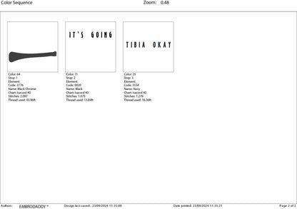 Machine Embroidery files, it's going tibia okay, Radiology technician Embroidery files, PES, xxx, hus & more