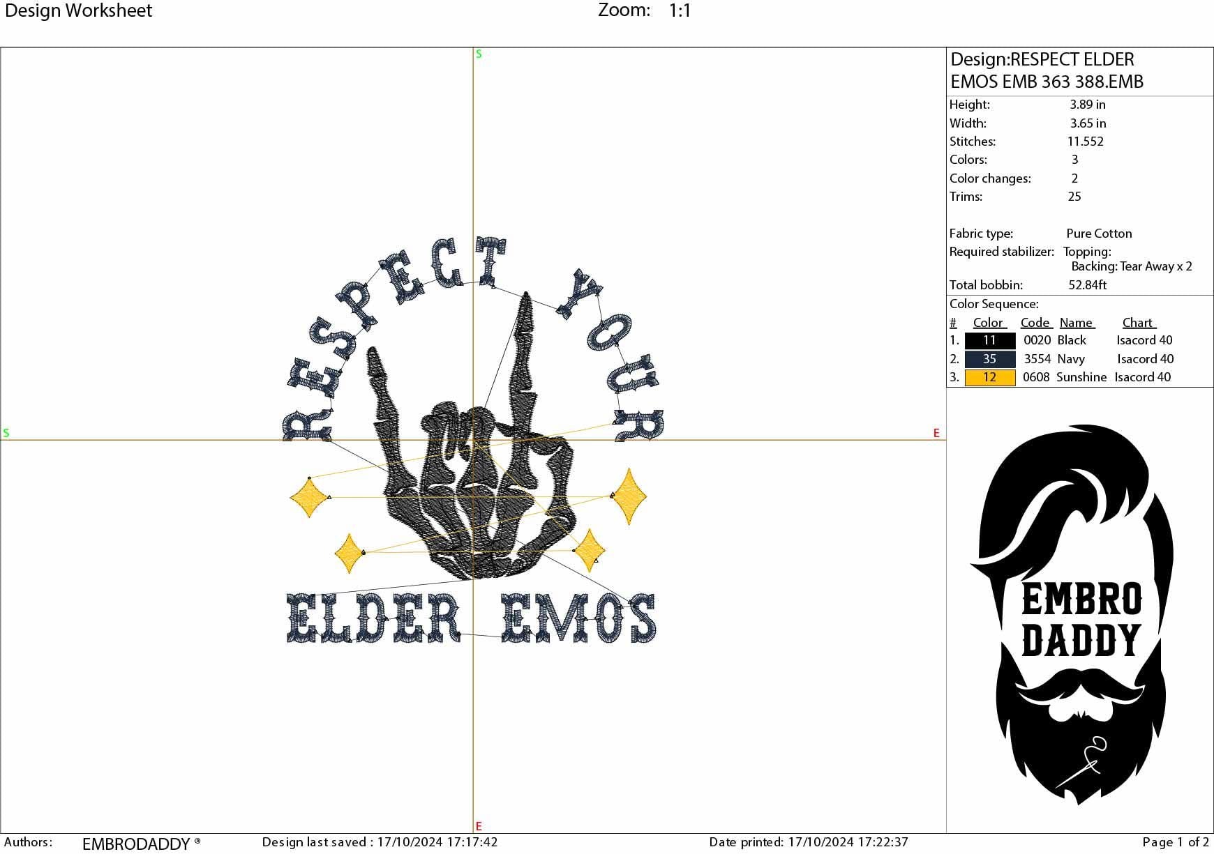 Machine Embroidery files, Respect Your Elder Emos, Elder Emo Unisex, Goth Pop Punk, Elder Emo Birthday, PES, DST, xxx, hus and more