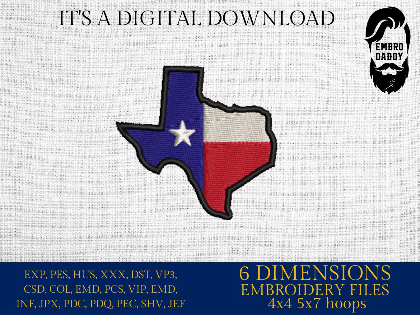 Machine Embroidery files, Texas, Huston, PES, DST, xxx, hus & more