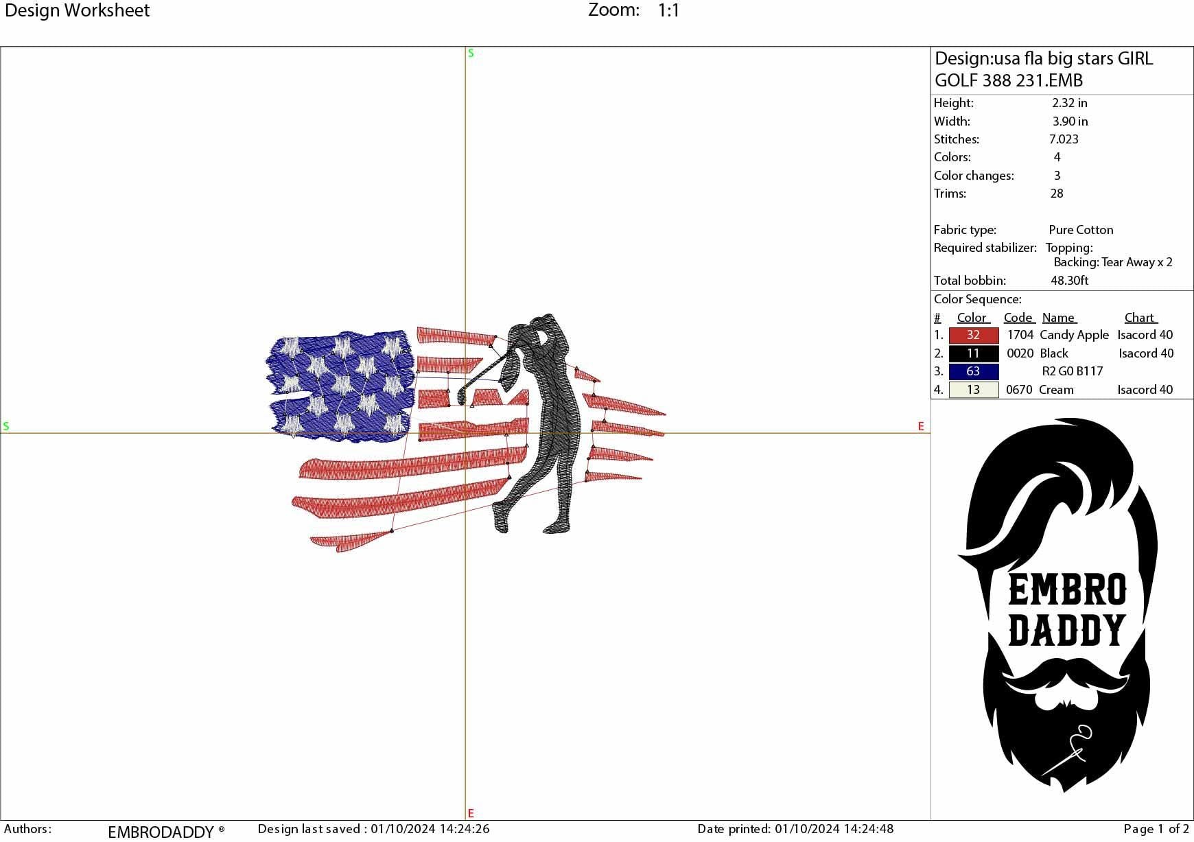 Machine Embroidery files, Golf Usa flag, golfer, woman, girl, PES, DST, hus & more