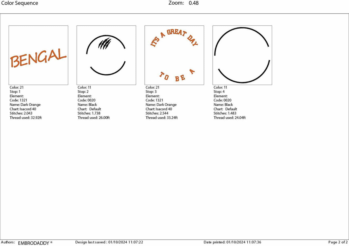 Machine Embroidery files, It's a Great Day To Be A Bengal, PES, xxx, hus & more, embroidery files